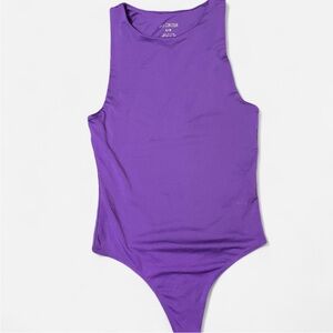 Vibrant Purple Sleeveless Bodysuit Top
